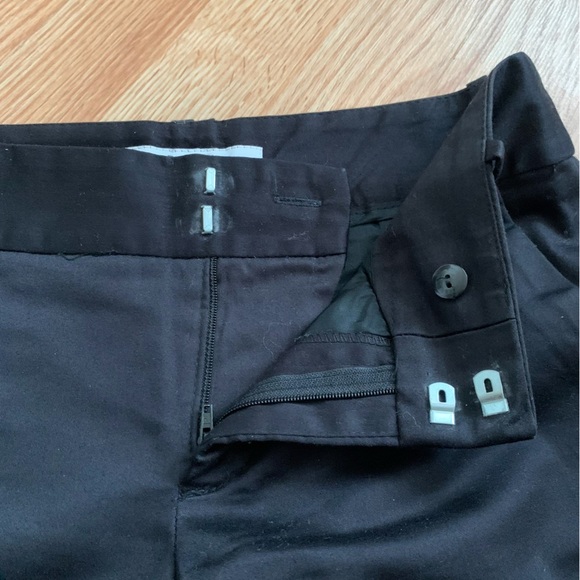 Zara Tailored Flat Front Cuffed Black Chino Trouser Shorts Size XS - Picture 7 of 9